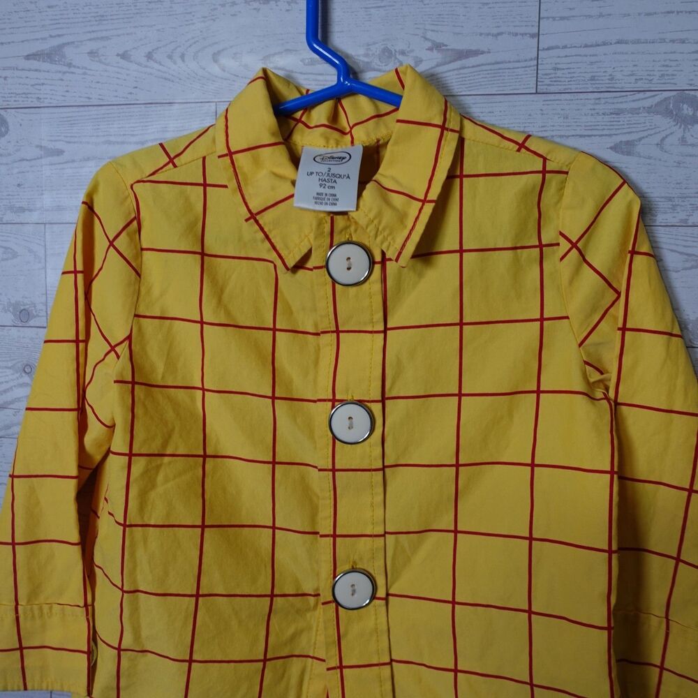 Disney Pixar Toy Story Woody Costume Button Front Shirt Child Size 2 - Picture 3 of 5